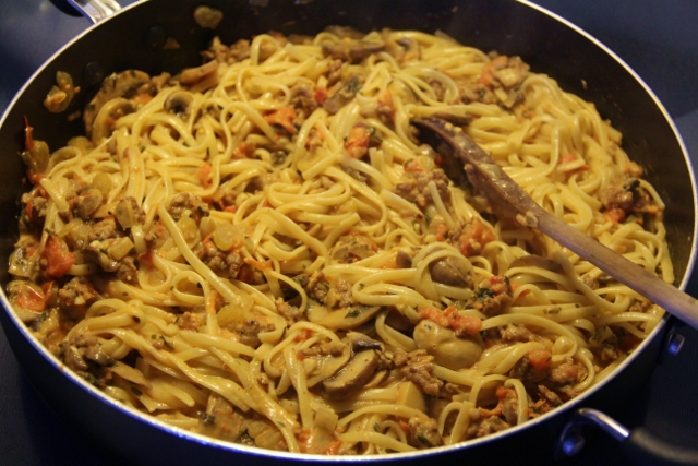 Linguine with Sausage and Mushrooms